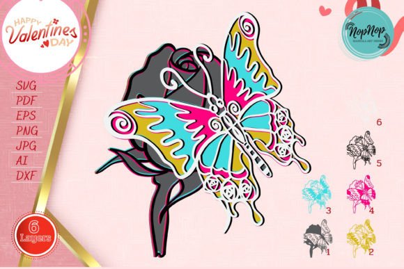 3D Rose and Butterfly V.3: A Versatile Design Asset