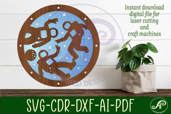 Astronaut Two Layer Wall Art Sign: A Modern SVG Design