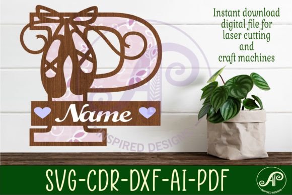 Ballet Shoe Capital Monogram Letter P