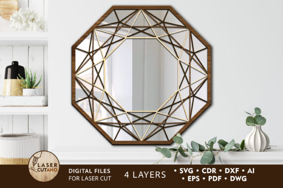 Craft Modern Wall Art with a Round Laser Cut Mirror Frame