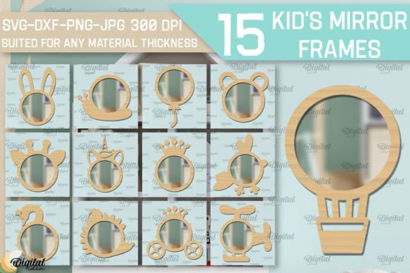 Create Charming Decor with Kids Mirror Frames Laser Cut Bundle