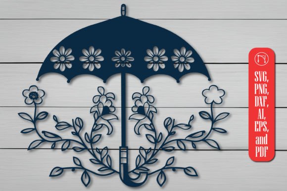 Cricut Umbrella with Flowers SVG Set