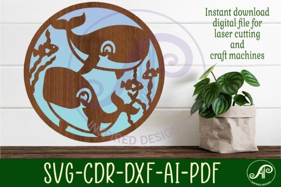Cute Whales Wall Art Sign: Your Next Charming DIY Project