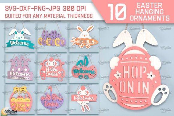 Easter Hanging Ornaments SVG Bundle for Crafters