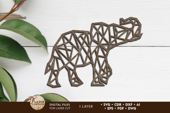 Elephant Onelayered Laser Cut Template: A Versatile Design Asset