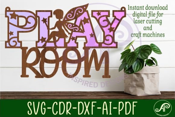 Enchanting Play Room Fairy Wall Sign SVG File
