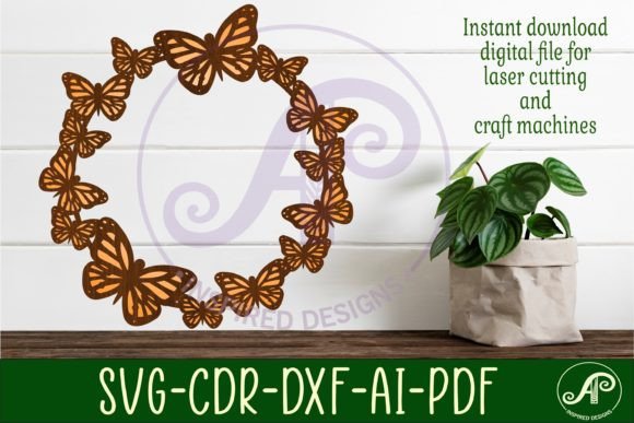 Monarch Butterfly Wreath: Elegant Layered Wall Art Design