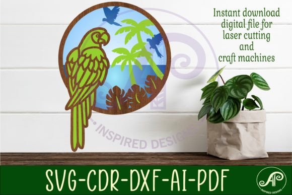 Parrot Layered Wall Art Sign SVG File