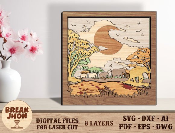 Stunning 3D African Elephant Layered Cutfile