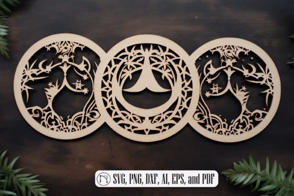 Triple Moon Enchantment Laser Cut SVG