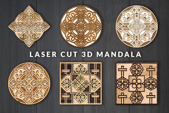 Wall Art Laser Cut 3d Mandala Svg Bundle